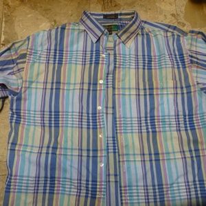 coleurs by alex julian plaid ss shirt blues purple